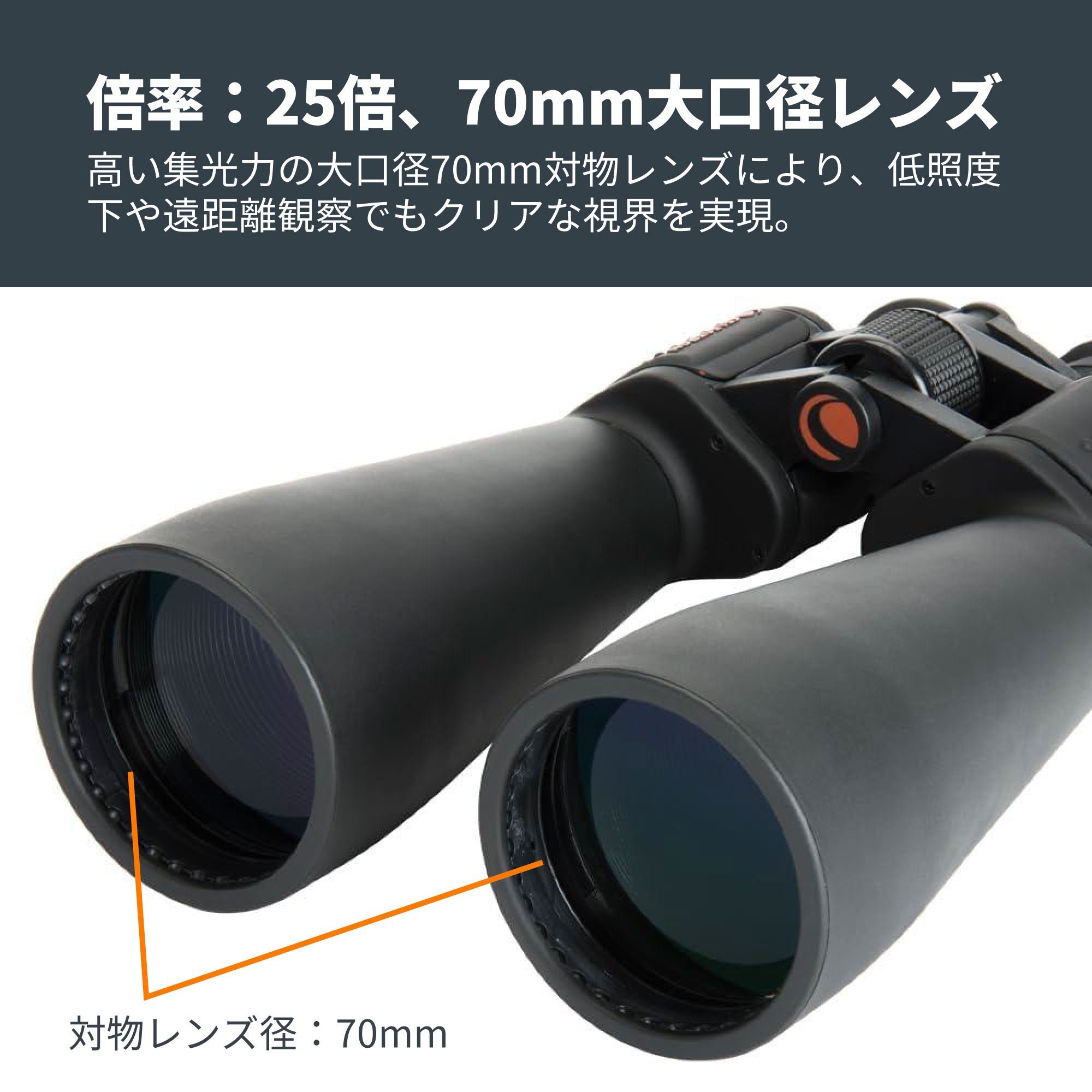 SkyMaster 25x70 ポロプリズム双眼鏡｜セレストロン スカイマスター