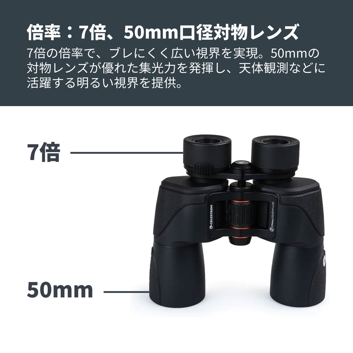 SkyMaster Pro ED 7×50 ポロプリズム双眼鏡｜CE-BBSM-72033